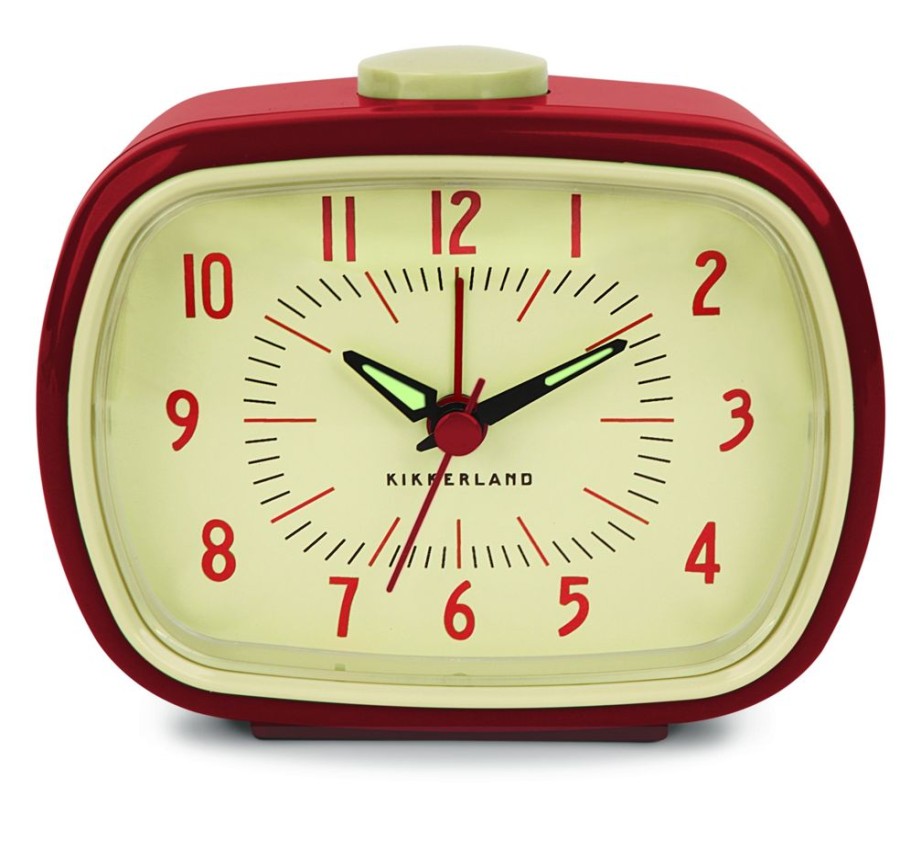 Kikkerland Lazy Suricata | Retro Alarm Clock Red