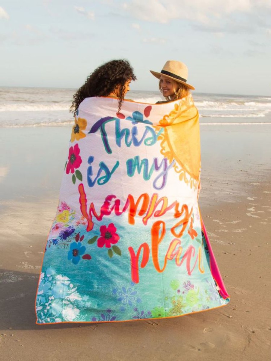 Accessories Lazy Suricata | Large Microfiber Beach Towel | Happy Place