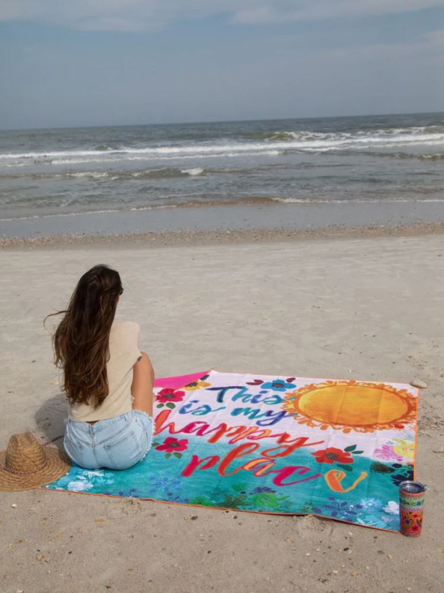 Accessories Lazy Suricata | Large Microfiber Beach Towel | Happy Place