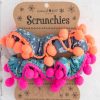 Accessories Lazy Suricata Scrunchies | Pom Pom Scrunchies Pink Floral