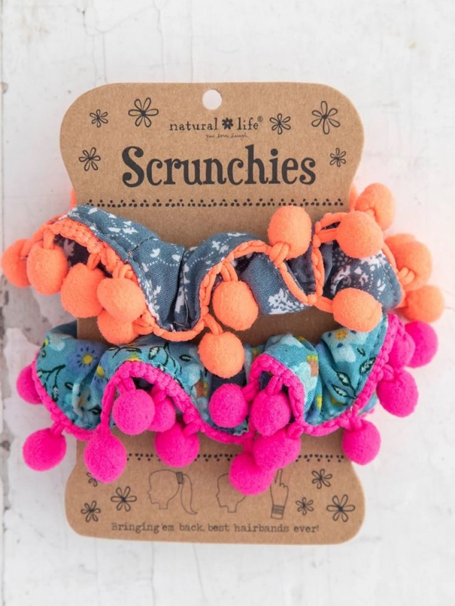 Accessories Lazy Suricata Scrunchies | Pom Pom Scrunchies Pink Floral