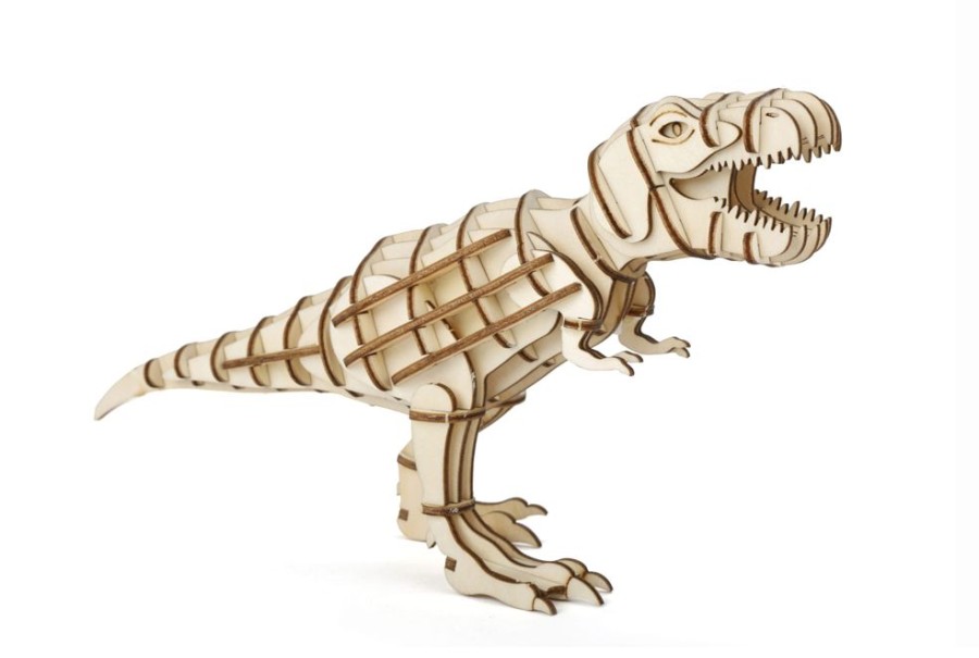 Kikkerland Lazy Suricata | T-Rex 3D Wooden Puzzle 51 Pieces