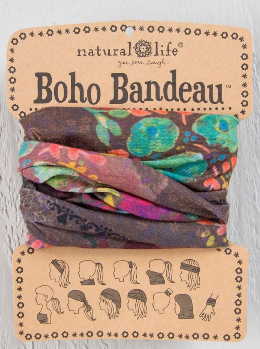 Accessories Lazy Suricata Bandeaus | Boho Bandeau Espresso Bright Floral