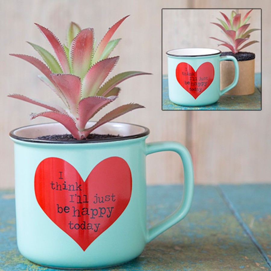 Home Lazy Suricata Decoration | 2In1 Mug Succulent Just Be Happy