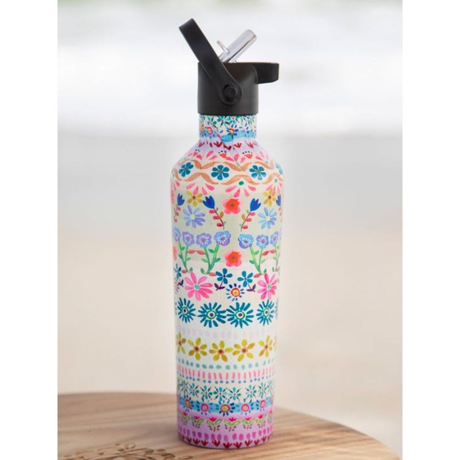 Home Lazy Suricata Water Bottles & Tumblers | On The Go Water Bottle Cream Border