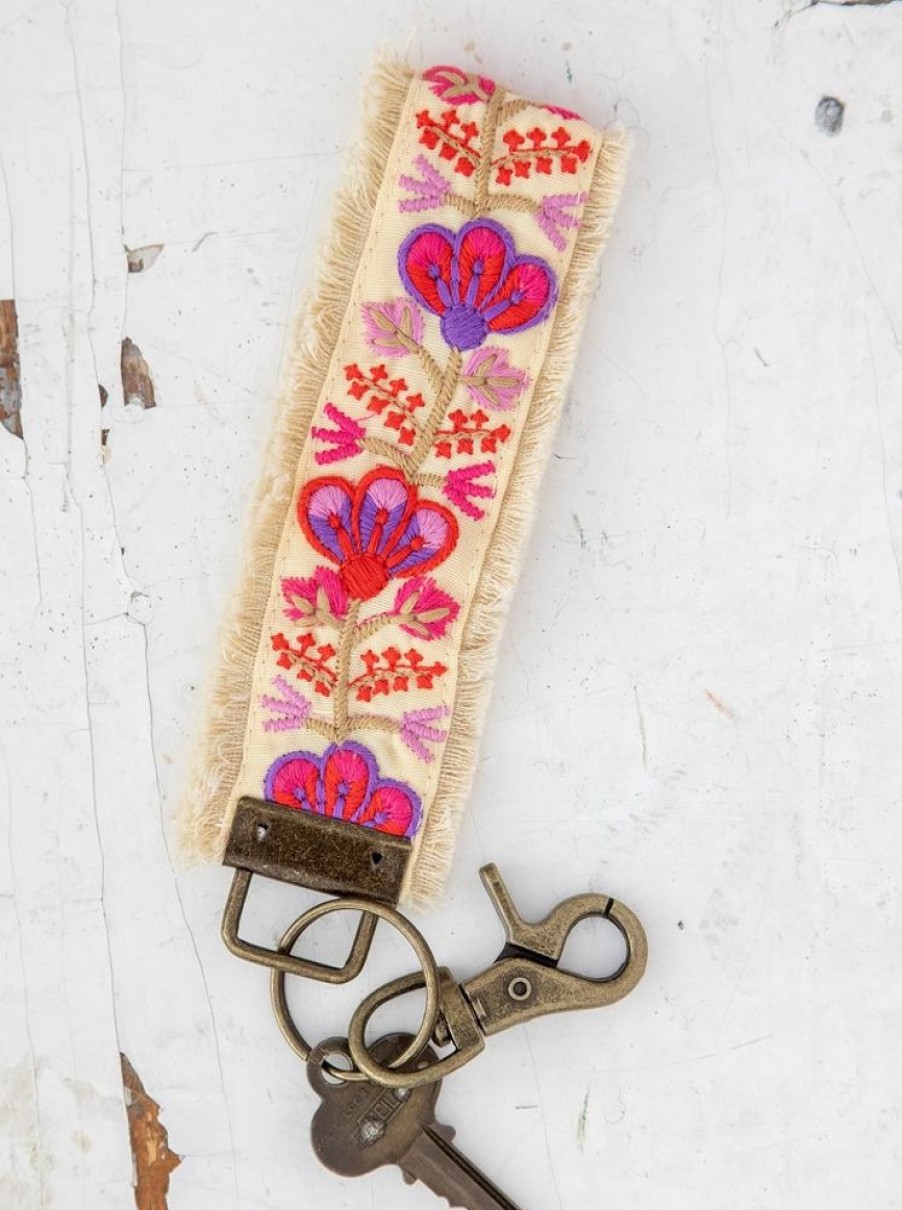 Accessories Lazy Suricata | Embroidered Key Fob Light Pink